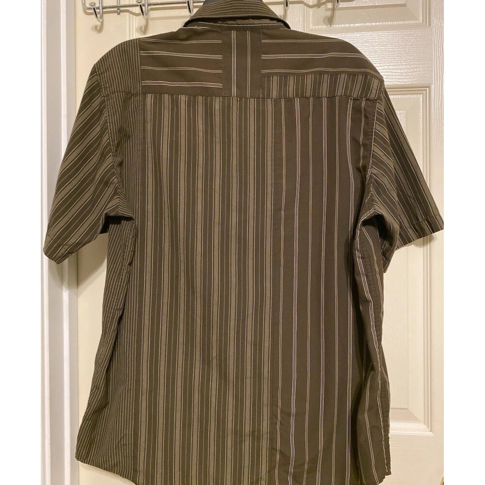 Quiksilver SS Button-Down Casual Surf Shirt Men's M Retro Stripes Skate Resort - Picture 4 of 16